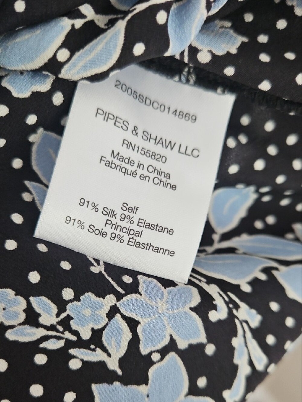 Veronica Beard SILK Black & Light Blue Floral Long-Sleeve Blouse - Picture 7 of 10
